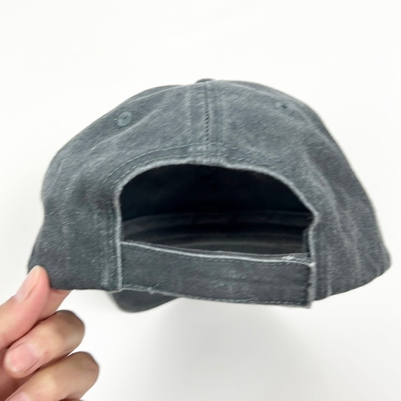 ANVIL |🧢 Vintage-Style Washed Gray Blue Faded Plain Adjustable Baseball Cap - Picture 4 of 7